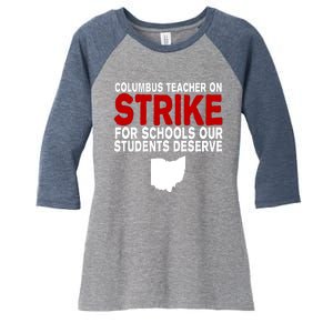 Columbus Ohio School Teachers On Strike Women's Tri-Blend 3/4-Sleeve Raglan Shirt