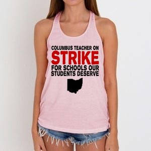 Columbus Ohio School Teachers On Strike Women's Knotted Racerback Tank