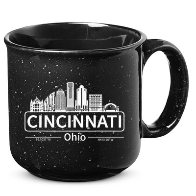 Cincinnati Ohio Skyline Travel To Cincinnati 15oz Campfire Ceramic Mug