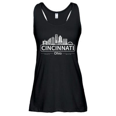 Cincinnati Ohio Skyline Travel To Cincinnati Ladies Essential Flowy Tank