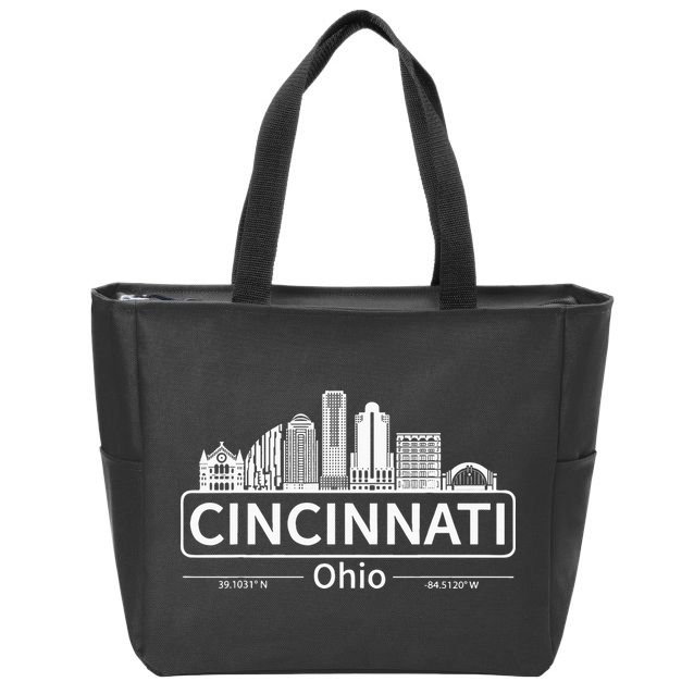 Cincinnati Ohio Skyline Travel To Cincinnati Zip Tote Bag