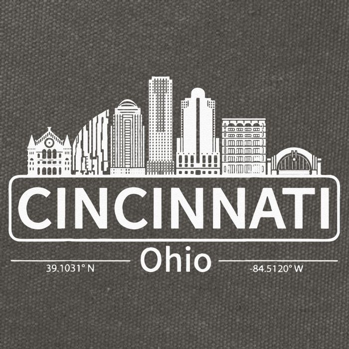Cincinnati Ohio Skyline Travel To Cincinnati Cotton Canvas Backpack