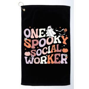 Cute One Spooky Social Worker Ghost Halloween Platinum Collection Golf Towel