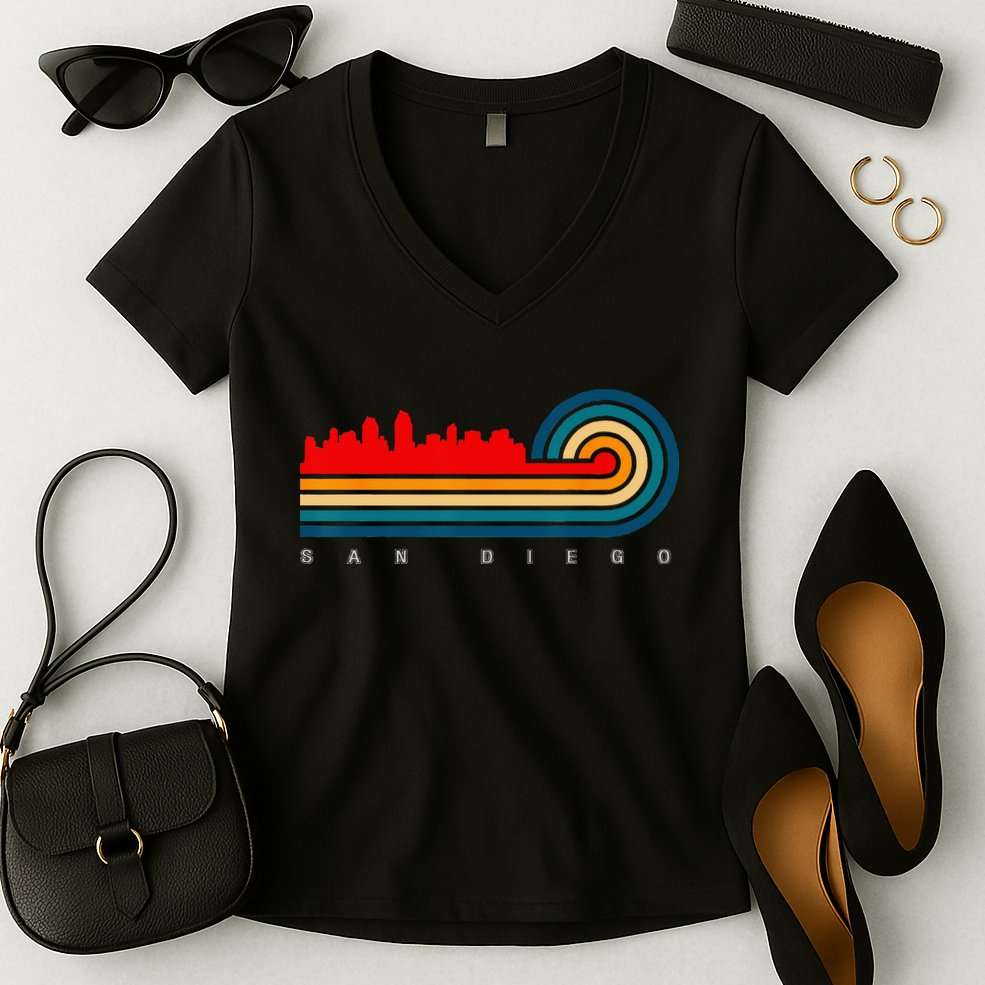 City of San Diego California Women's V-Neck T-Shirt