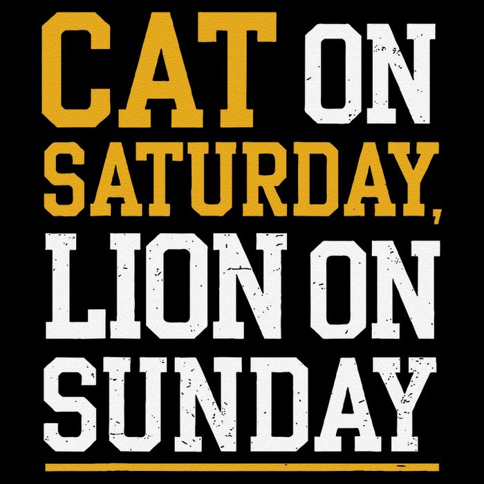Cat On Saturday Lion On Sunday Funny Gag 16 in Basic Backpack