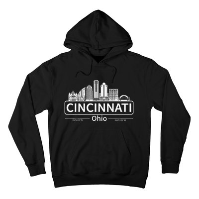 Cincinnati Ohio Skyline Travel To Cincinnati Hoodie