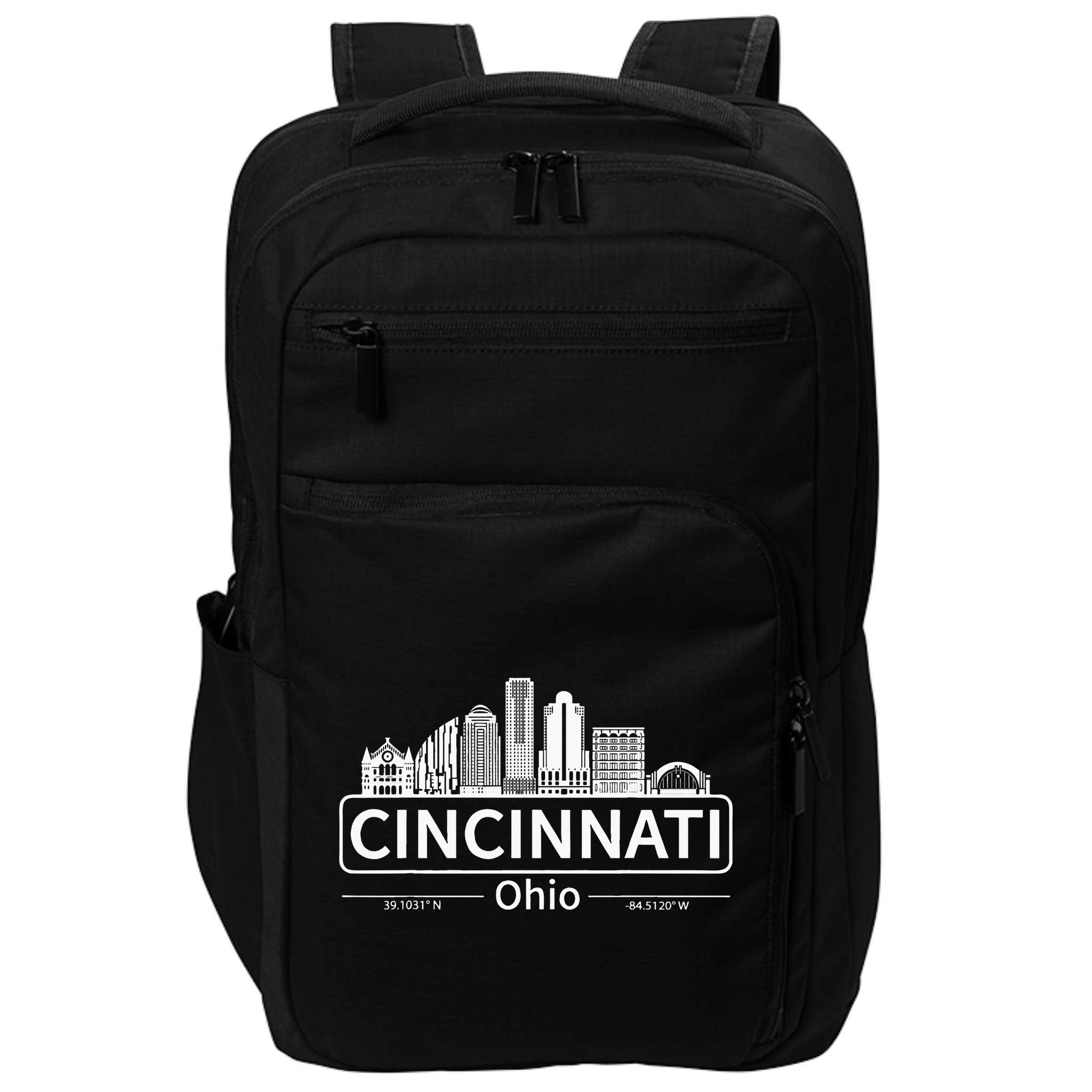 Cincinnati Ohio Skyline Travel To Cincinnati Impact Tech Backpack