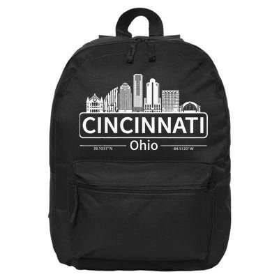 Cincinnati Ohio Skyline Travel To Cincinnati 16 in Basic Backpack