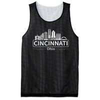 Cincinnati Ohio Skyline Travel To Cincinnati Mesh Reversible Basketball Jersey Tank