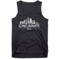 Cincinnati Ohio Skyline Travel To Cincinnati Tank Top