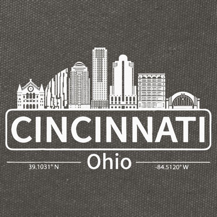 Cincinnati Ohio Skyline Travel To Cincinnati Cotton Canvas Backpack