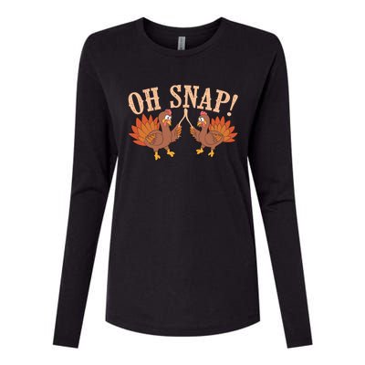 Cool Oh Snap! Funny Turkey With Wishbone Thanksgiving Gift Cool Gift Womens Cotton Relaxed Long Sleeve T-Shirt