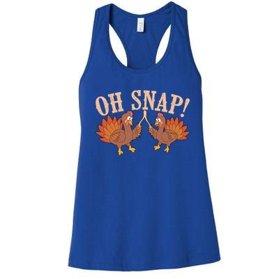 Cool Oh Snap! Funny Turkey With Wishbone Thanksgiving Gift Cool Gift Women's Racerback Tank