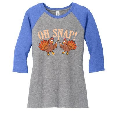 Cool Oh Snap! Funny Turkey With Wishbone Thanksgiving Gift Cool Gift Women's Tri-Blend 3/4-Sleeve Raglan Shirt