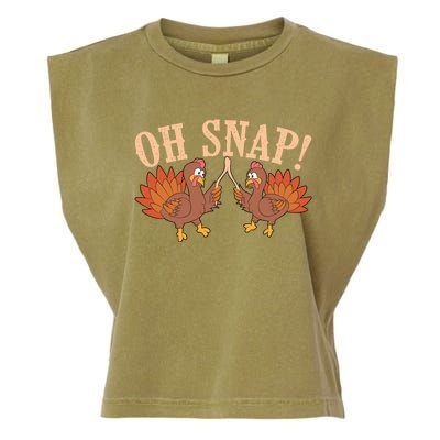 Cool Oh Snap! Funny Turkey With Wishbone Thanksgiving Gift Cool Gift Garment-Dyed Women's Muscle Tee