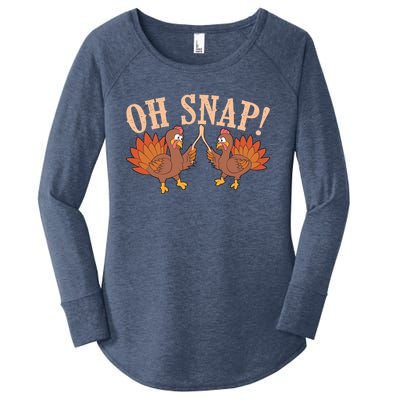 Cool Oh Snap! Funny Turkey With Wishbone Thanksgiving Gift Cool Gift Women's Perfect Tri Tunic Long Sleeve Shirt