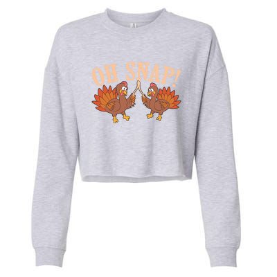 Cool Oh Snap! Funny Turkey With Wishbone Thanksgiving Gift Cool Gift Cropped Pullover Crew