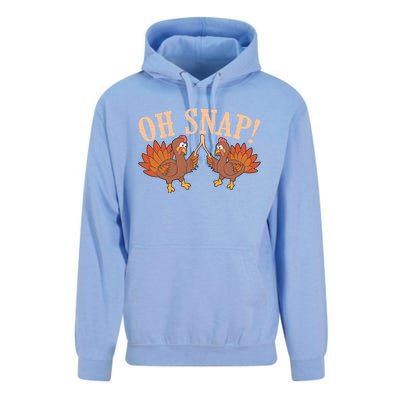 Cool Oh Snap! Funny Turkey With Wishbone Thanksgiving Gift Cool Gift Unisex Surf Hoodie