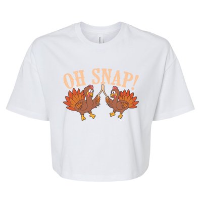 Cool Oh Snap! Funny Turkey With Wishbone Thanksgiving Gift Cool Gift Bella+Canvas Jersey Crop Tee