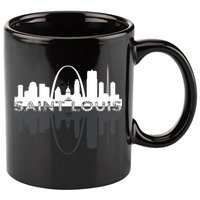 City of St Louis Missouri Skyline Art Gateway Arch Graphic 11oz C Handle Ceramic Mug