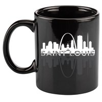 City of St Louis Missouri Skyline Art Gateway Arch Graphic 11oz C Handle Ceramic Mug