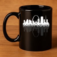 City of St Louis Missouri Skyline Art Gateway Arch Graphic 11oz C Handle Ceramic Mug