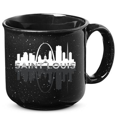 City of St Louis Missouri Skyline Art Gateway Arch Graphic 15oz Campfire Ceramic Mug