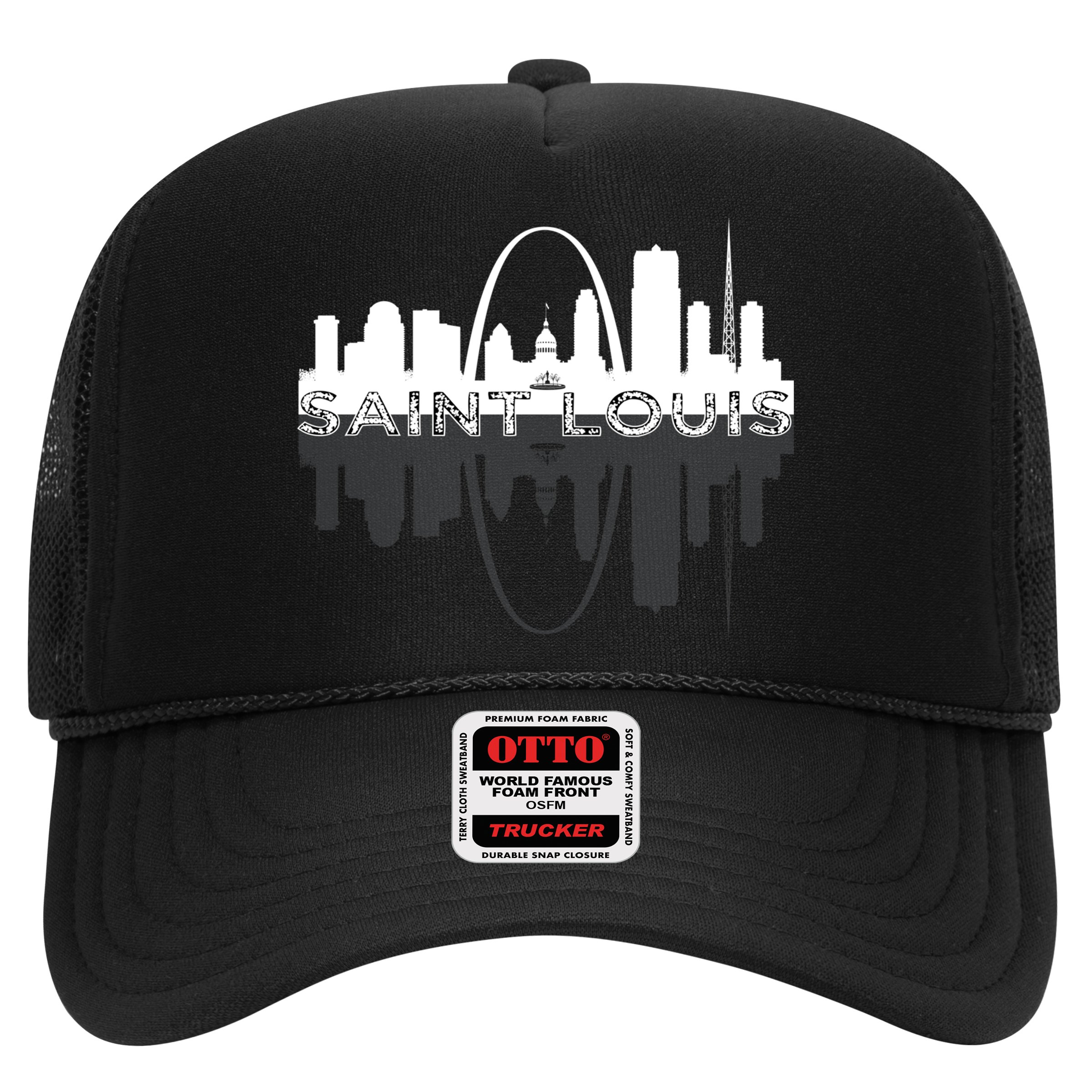 City of St Louis Missouri Skyline Art Gateway Arch Graphic Hat