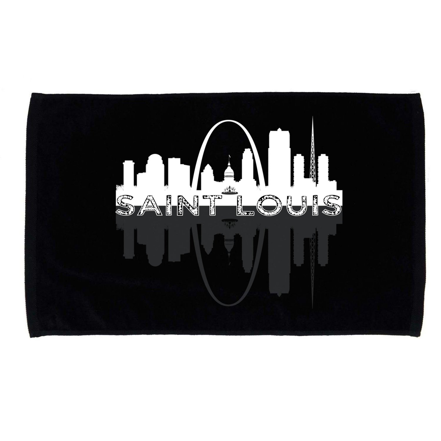 City of St Louis Missouri Skyline Art Gateway Arch Graphic Microfiber Hand Towel
