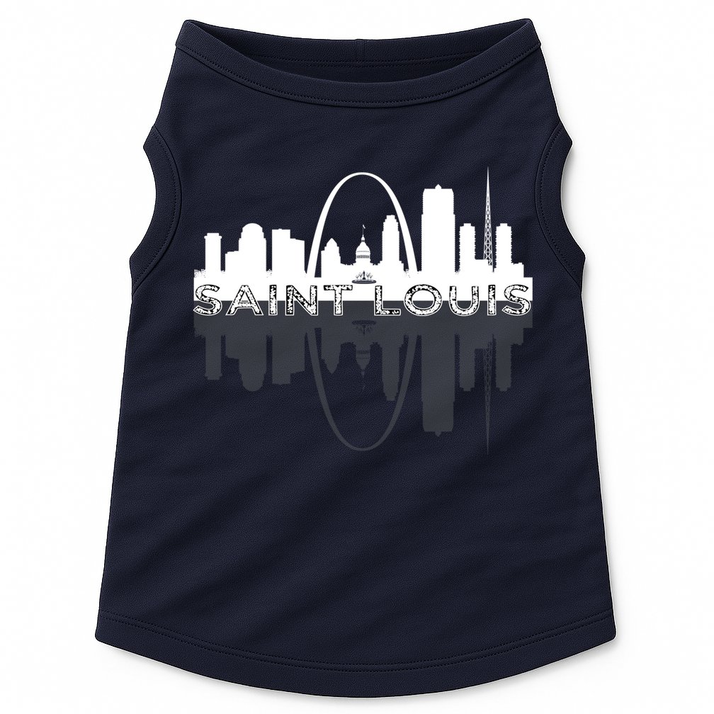 City of St Louis Missouri Skyline Art Gateway Arch Graphic Doggie Tank