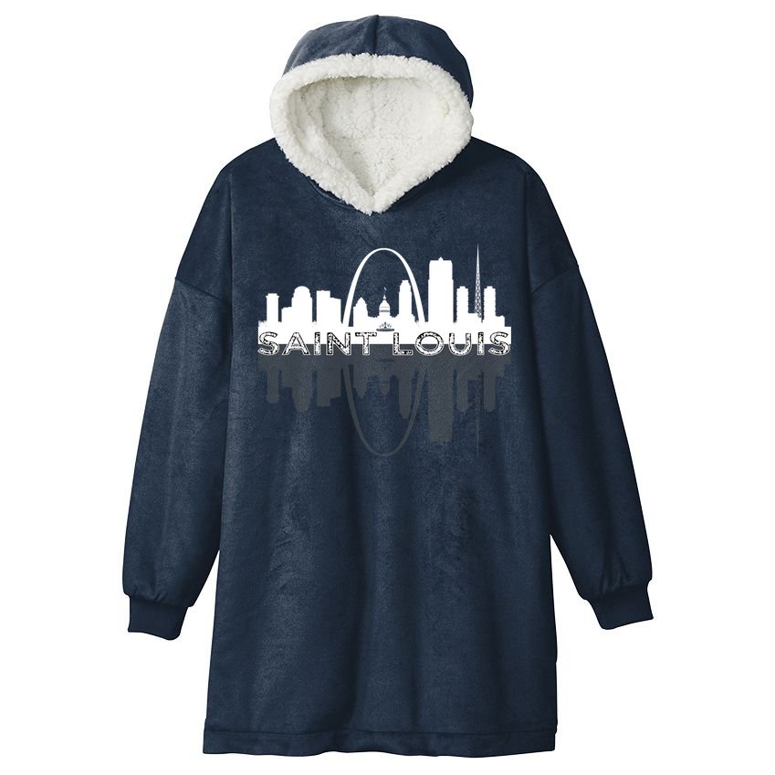 City of St Louis Missouri Skyline Art Gateway Arch Graphic Hooded Wearable Blanket