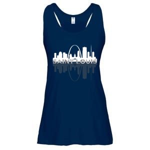 City of St Louis Missouri Skyline Art Gateway Arch Graphic Ladies Essential Flowy Tank