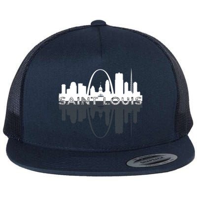 City of St Louis Missouri Skyline Art Gateway Arch Graphic Flatbill Hat