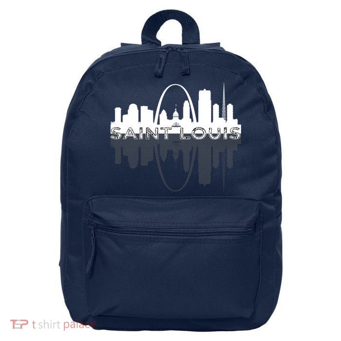 City of St Louis Missouri Skyline Art Gateway Arch Graphic 16 in Basic Backpack