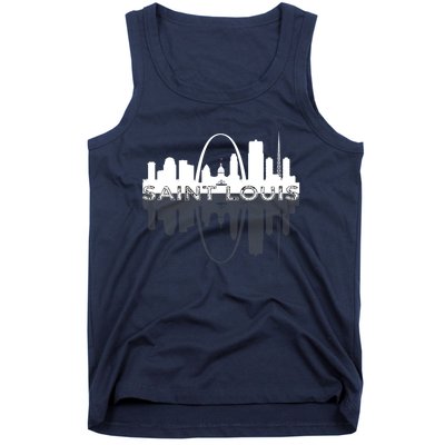 City of St Louis Missouri Skyline Art Gateway Arch Graphic Tank Top