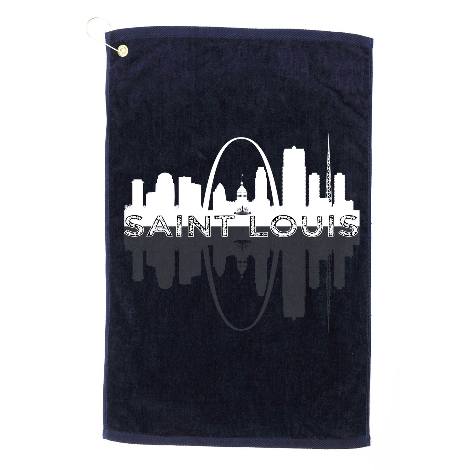 City of St Louis Missouri Skyline Art Gateway Arch Graphic Golf Towel