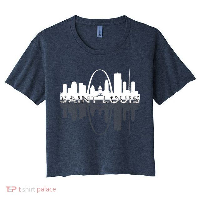 City of St Louis Missouri Skyline Art Gateway Arch Graphic Crop Top