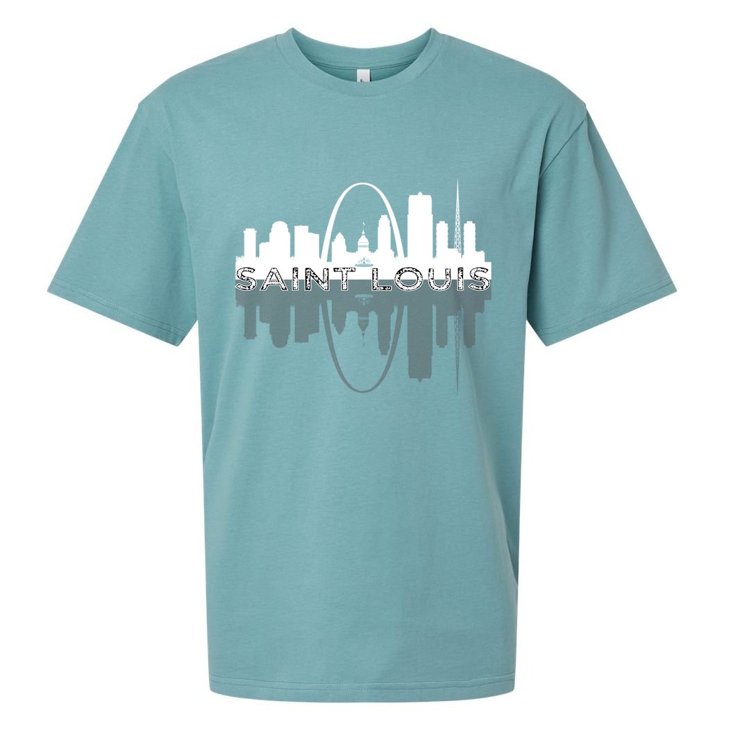 City of St Louis Missouri Skyline Art Gateway Arch Graphic Sueded Cloud Jersey T-Shirt