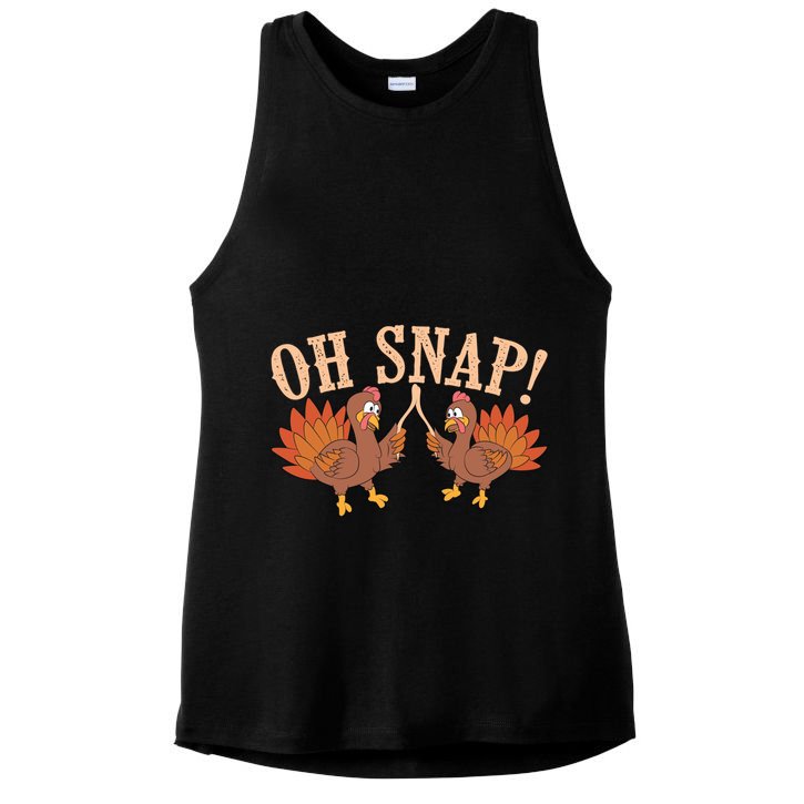 Cool Oh Snap! Funny Turkey With Wishbone Thanksgiving Gift Cute Gift Ladies PosiCharge Tri-Blend Wicking Tank