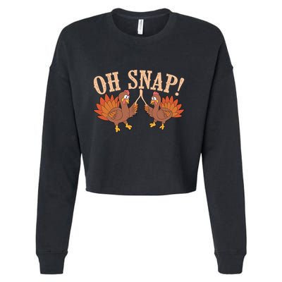 Cool Oh Snap! Funny Turkey With Wishbone Thanksgiving Gift Cute Gift Cropped Pullover Crew
