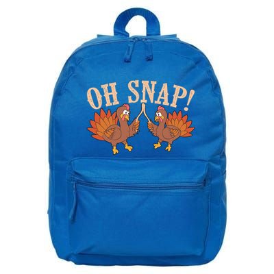 Cool Oh Snap! Funny Turkey With Wishbone Thanksgiving Gift Cute Gift 16 in Basic Backpack