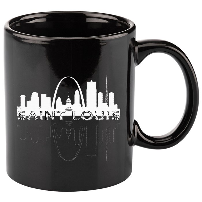 City Of St Louis Missouri Skyline Art Gateway Arch 11oz C Handle Ceramic Mug