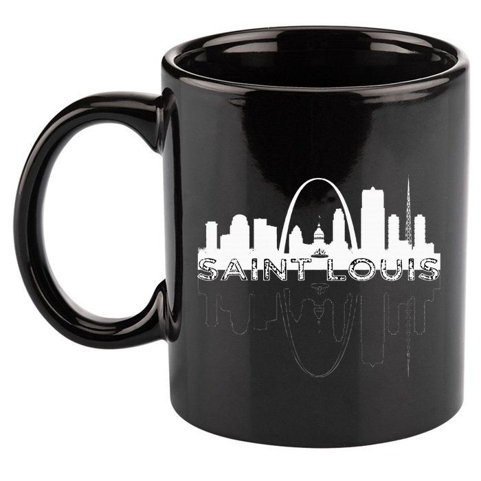City Of St Louis Missouri Skyline Art Gateway Arch 11oz C Handle Ceramic Mug