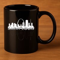 City Of St Louis Missouri Skyline Art Gateway Arch 11oz C Handle Ceramic Mug