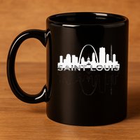 City Of St Louis Missouri Skyline Art Gateway Arch 11oz C Handle Ceramic Mug