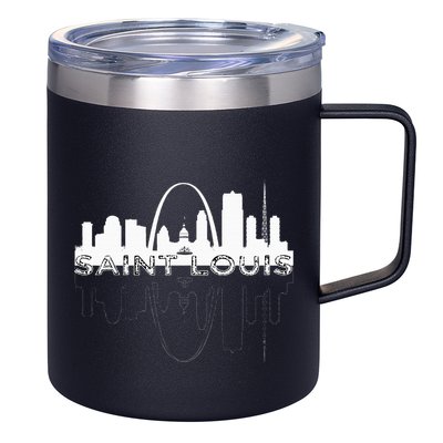 City Of St Louis Missouri Skyline Art Gateway Arch 12oz Stainless Steel Coffee Mug