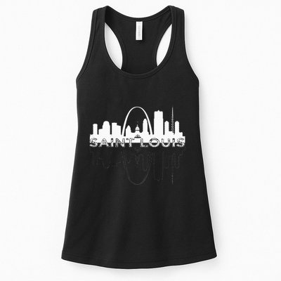 City Of St Louis Missouri Skyline Art Gateway Arch Womens Tank Top