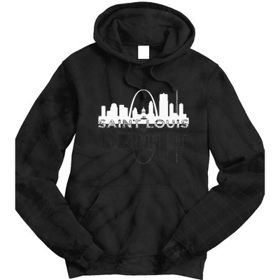 City Of St Louis Missouri Skyline Art Gateway Arch Tie Dye Hoodie