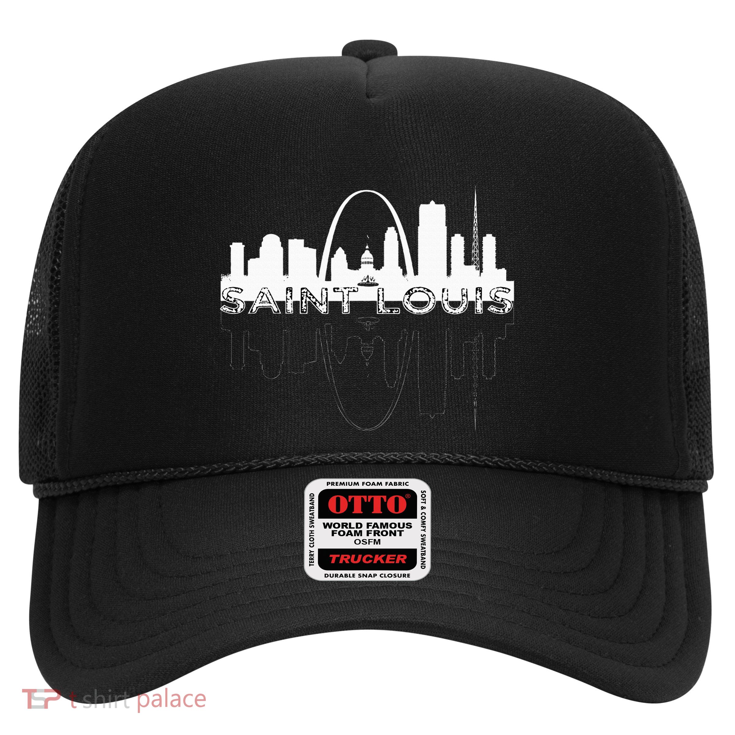 City Of St Louis Missouri Skyline Art Gateway Arch Trucker Hat