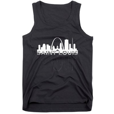 City Of St Louis Missouri Skyline Art Gateway Arch Tank Top